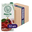 Упаковка нектару Наш Сік Вишня 11.4 л (950 мл х 12 шт.)