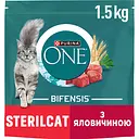 Сухой корм для стерилизованных кошек Purina One Sterilcat с говядиной 1.5 кг