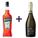 Упаковка набору: Аперитив Aperol Aperitivo 11% 1 л + Вино ігристе Moinet Prosecco Spumante DOC біле брют 0.75 л