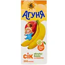 Уценка. Сок Агуня Яблоко-банан с мякотью осветленный стерилизованный для детей от 6 месяцев 200 мл