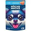 Влажный корм для взрослых собак М'ясна Миска с лососем кусочки в соусе 100 г