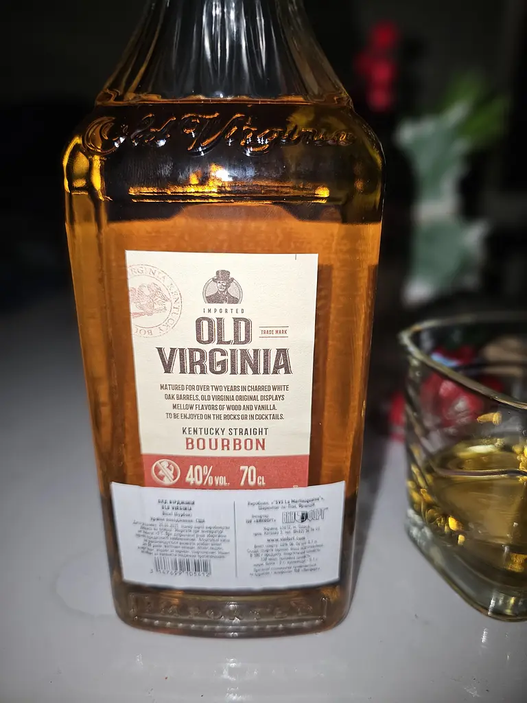 Виски Old Virginia Kentucky Straight Bourbon Whiskey 40% 0.7 л