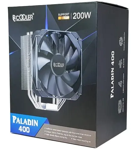 Кулер для процесора PcCooler PALADIN 400, алюміній/мідь, 1x130 мм, для Intel 1700/1200/115x, AMD AM5/AM4, до 200 Вт, висота 157 мм - фото 5