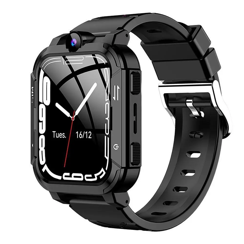 Детские смарт-часы Y76, 4G GPS Wi-Fi SIM камера SOS IP67 черный - фото 3