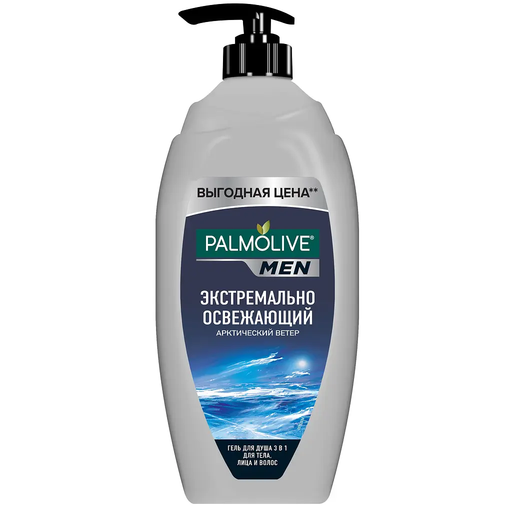 Гель для душу 3 в 1 Palmolive Men Екстремально освіжаючий Арктичний вітер, 750 мл