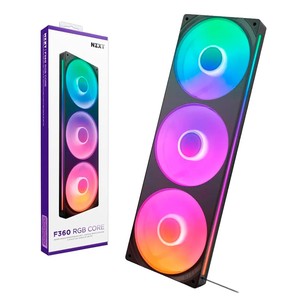 Кулер до корпусу NZXT F360 RGB Core Fan (Single Frame) - Black (RF-U36HF-B1) - фото 8