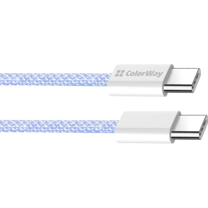 Дата кабель USB-C to USB-C 1.0m 60W 3.0А purple ColorWay (CW-CBPDCC061-PU) - фото 3