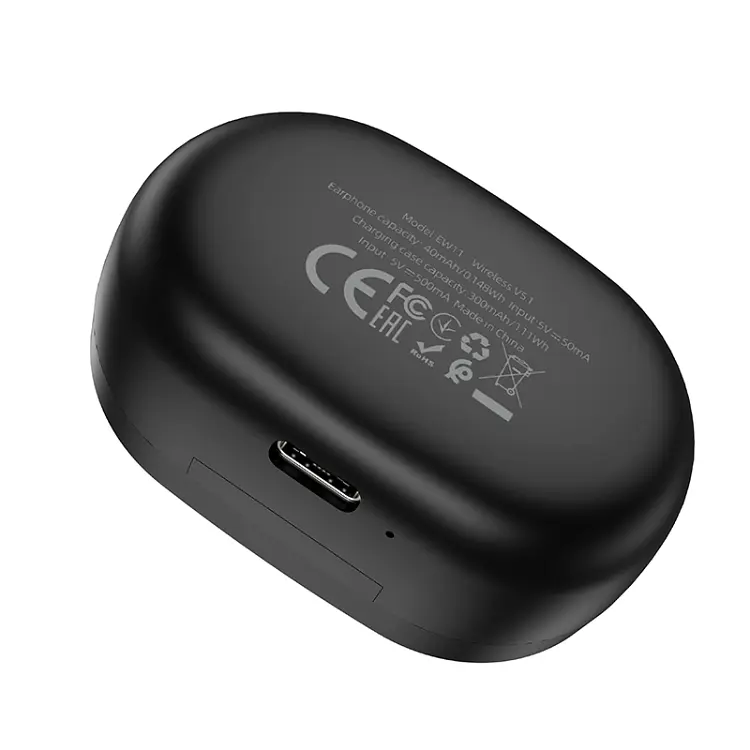 Навушники Hoco EW11 TWS | BT5.1, 40/300mAh, 5h | black - фото 4