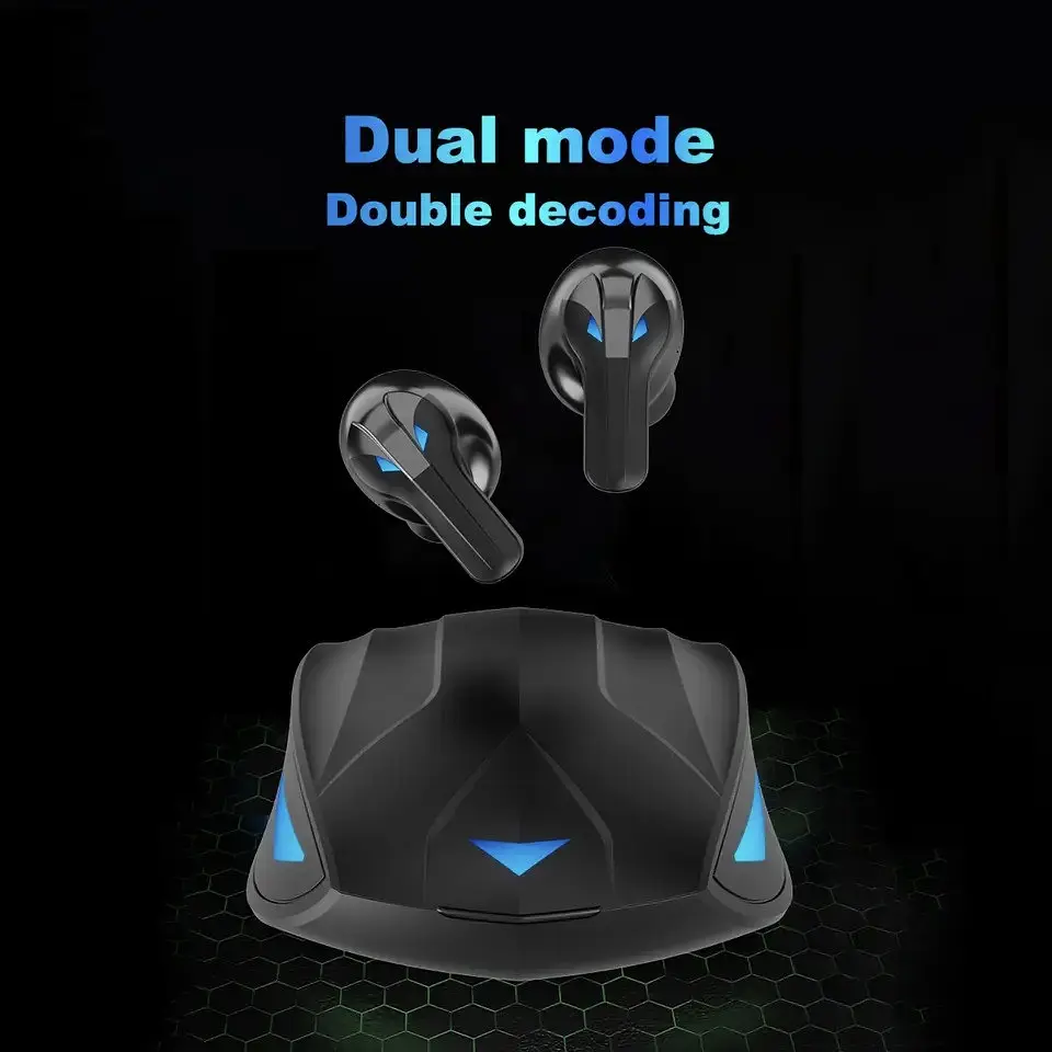 Беспроводные игровые Bluetooth наушники TWS K53 с зарядным кейсом и индикатором заряда Чёрный - фото 4