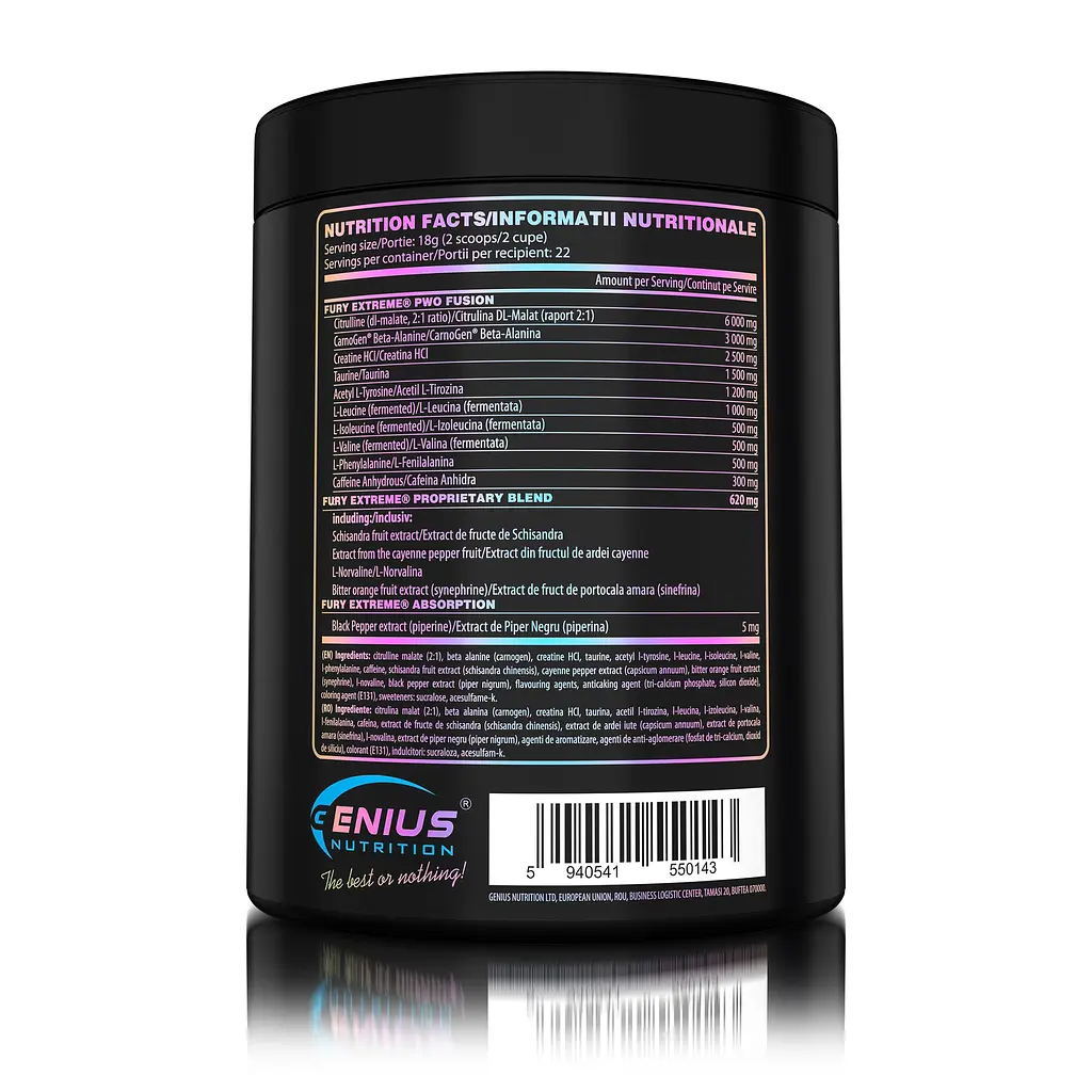 Предтреник Genius Nutrition Fury Extreme Ice Candy 400 г - фото 3