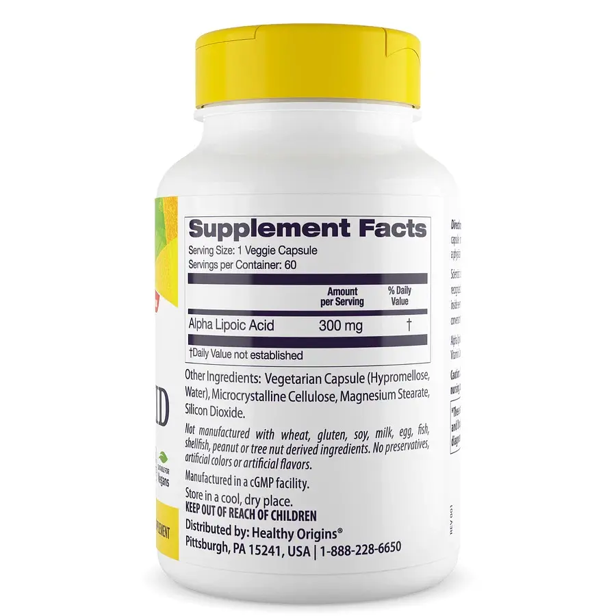 Альфа-ліпоєва кислота Healthy Origins Alpha Lipoic Acid 300 mg, 150 вегакапсул - фото 2