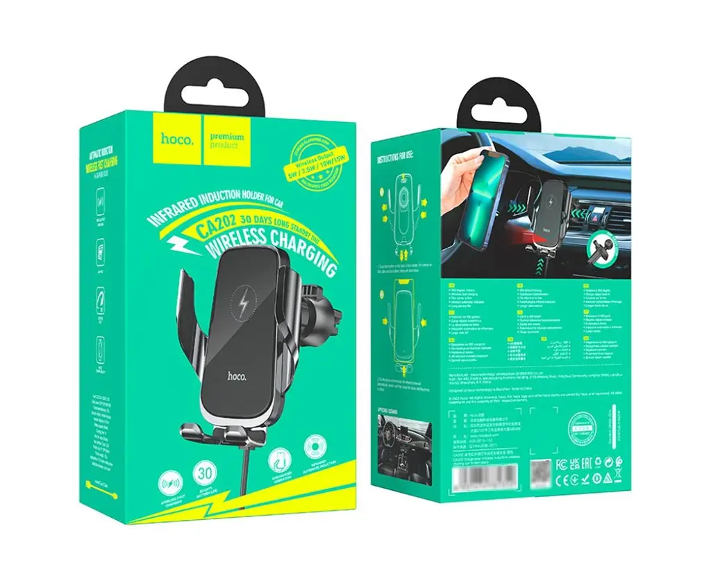 Автотримач із бездротовою зарядкою HOCO CA202 Акумулятор 90 mAh для повітроводу - фото 8