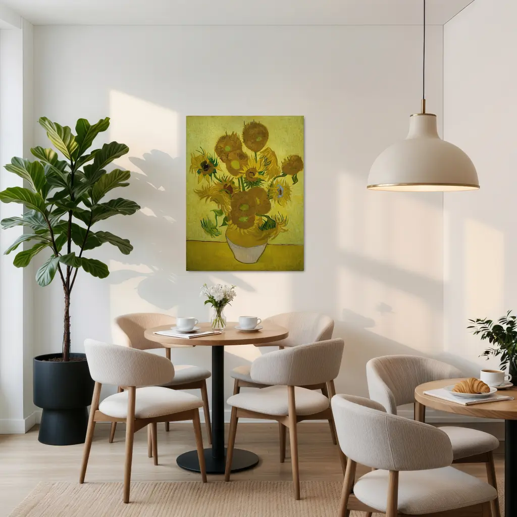 Інтер'єрна картина Соняшники, Вінсент ван Гог, Vincent van Gogh, Sunflowers, інтер'єрний декор, 80×60 см (id6654) - фото 5
