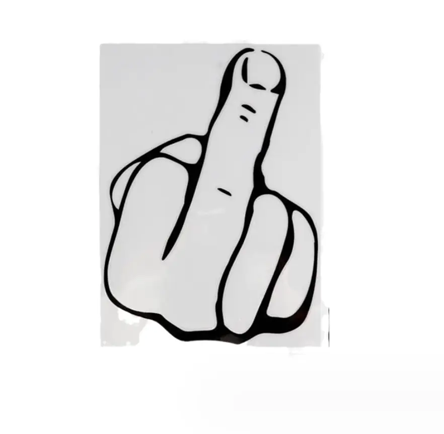 Наклейка в авто середній палець