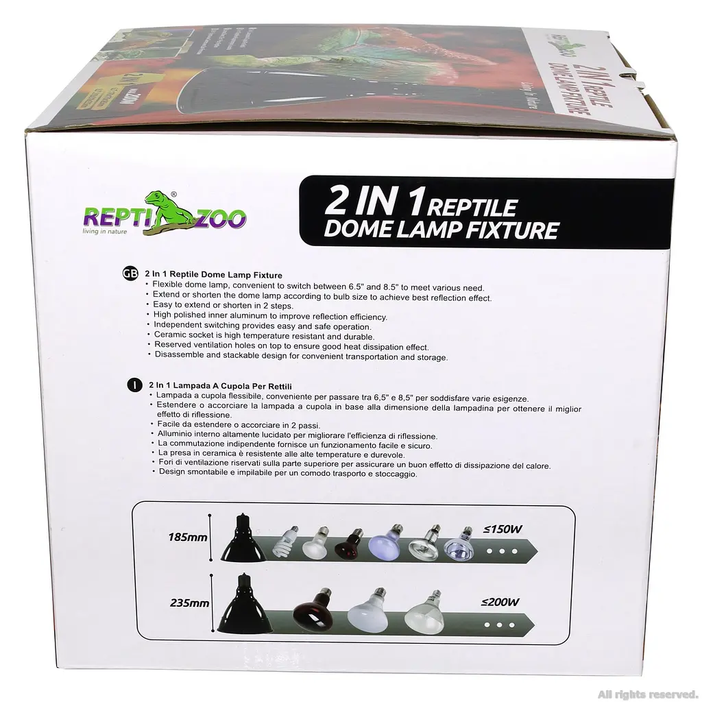 Світильник глибокий рефлекторний Repti-Zoo 2in1 Big Multi Dome 200W (RL19) - фото 11