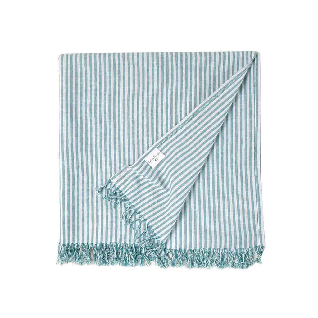 Рушник Lotus Home Pestemal - Argosa stripe 85x175 emerald смарагдовий - фото 2