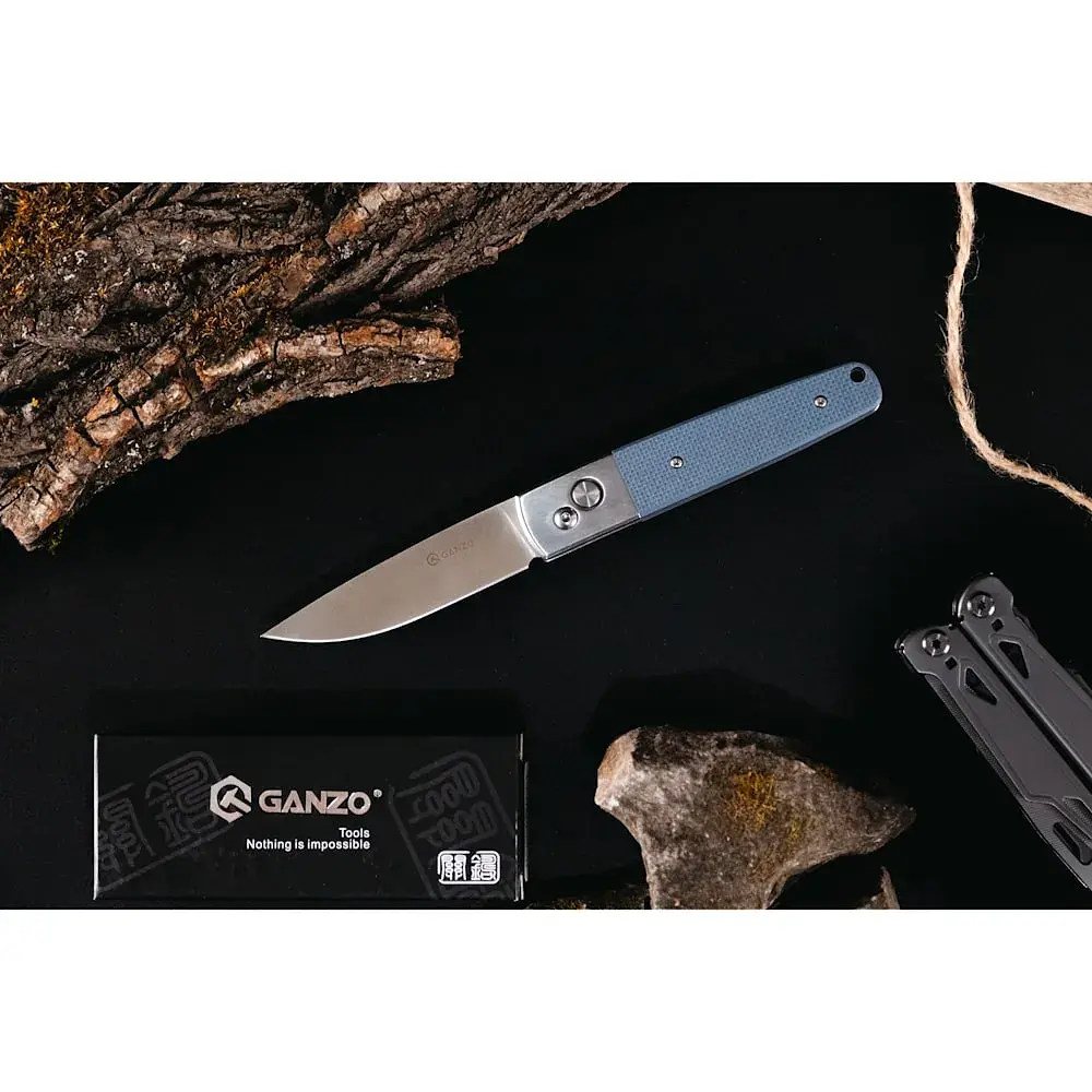 Ніж складаний туристичний Ganzo G7211 (8.5 см) 440С / G10 сірий - фото 8