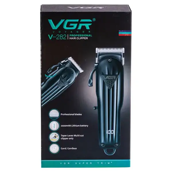 Машинка для стрижки акумуляторна VGR V-282 з LED-дисплеєм, чорний VGR HP-V-282 - фото 10