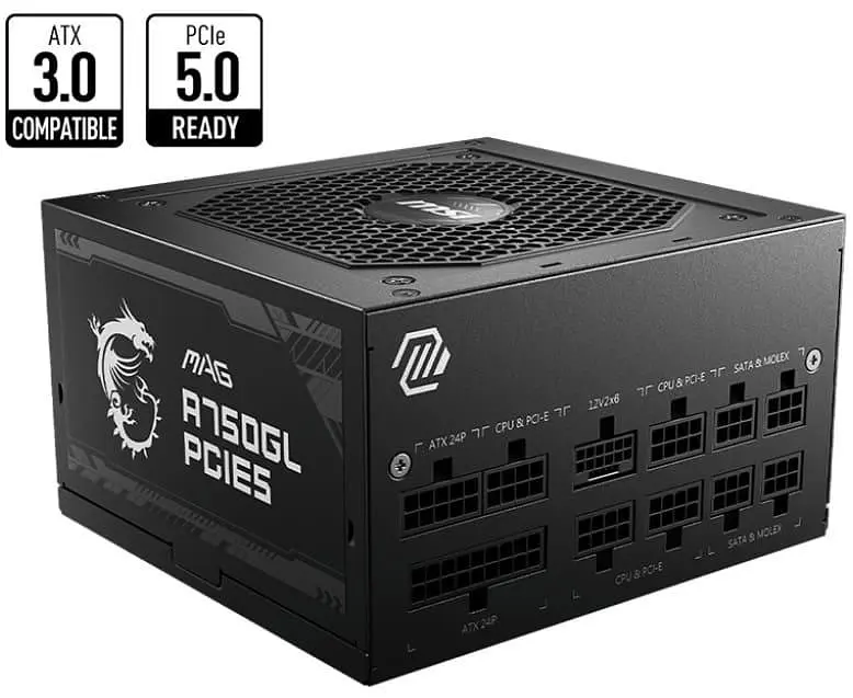 Блок живлення MSI MAG 750W PCIE5 (A750GL) 80+ Gold (MAG A750GL PCIE5) Black Б/в - фото 4