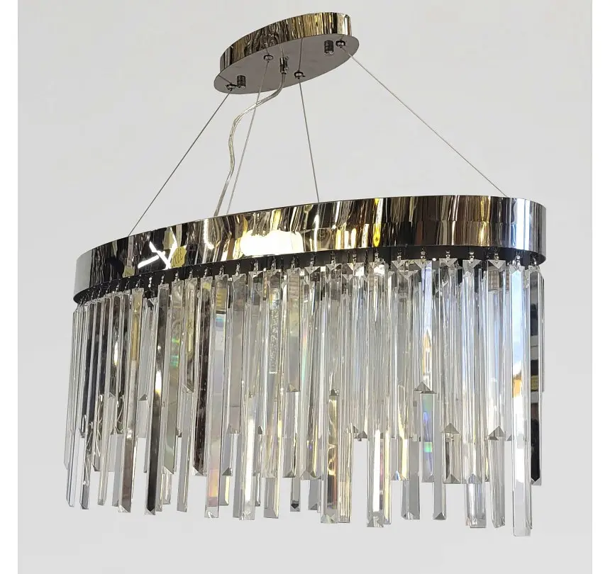 Підвісна люстра Artlight P809/800L CH на 10 ламп E14 із овальним хромованим корпусом - фото 2