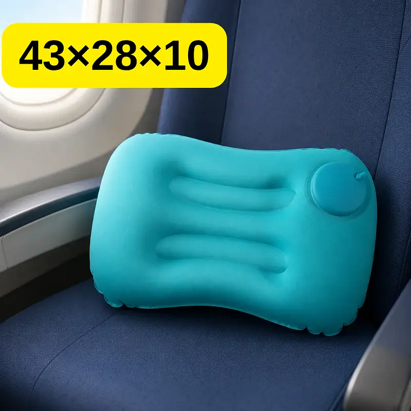 Надувна подушка для шиї Solve з швидким накачуванням синя 43 x 28 x 10 см (KT7006263) - фото 2