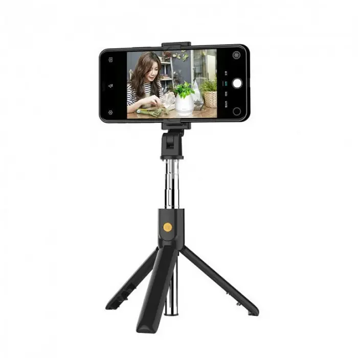 Селфі палиця штатив тринога для телефона Bluetooth з пультом Selfie Stick K07 Чорний - фото 2