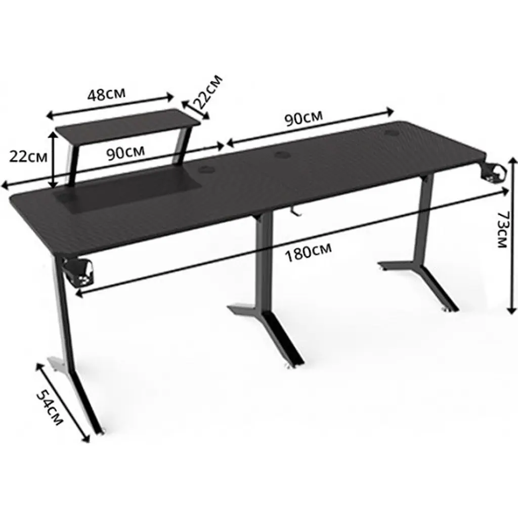 Комп'ютерний ігровий стіл GT Racer T-1247 Black [125862] - фото 3