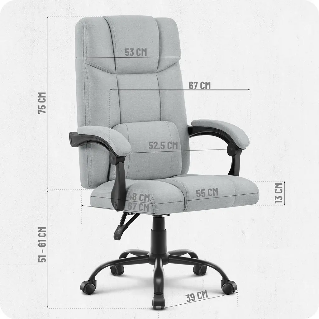 Кресло офисное Cabro C505 Grey ткань - фото 10