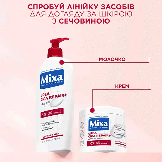 Крем Mixa Urea Cica Repair для сухої огрубілої шкіри обличчя рук і тіла відновлювальний 400 мл - фото 5