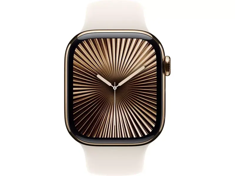 Смарт-годинник Apple Watch Series 10 GPS + Cellular 42mm Gold Titanium Case w. Starlight Sport Band - S/M (MX063) - фото 2