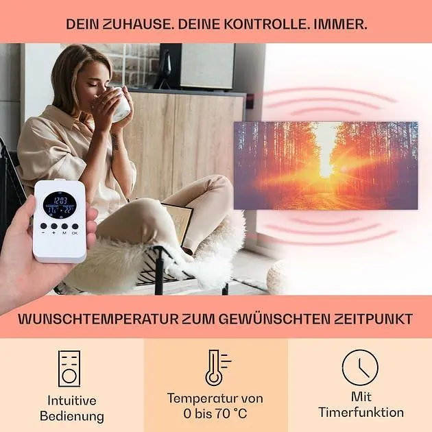 Инфракрасный обогреватель Klarstein Wonderwall Air Art Infinite (10035173) - фото 4