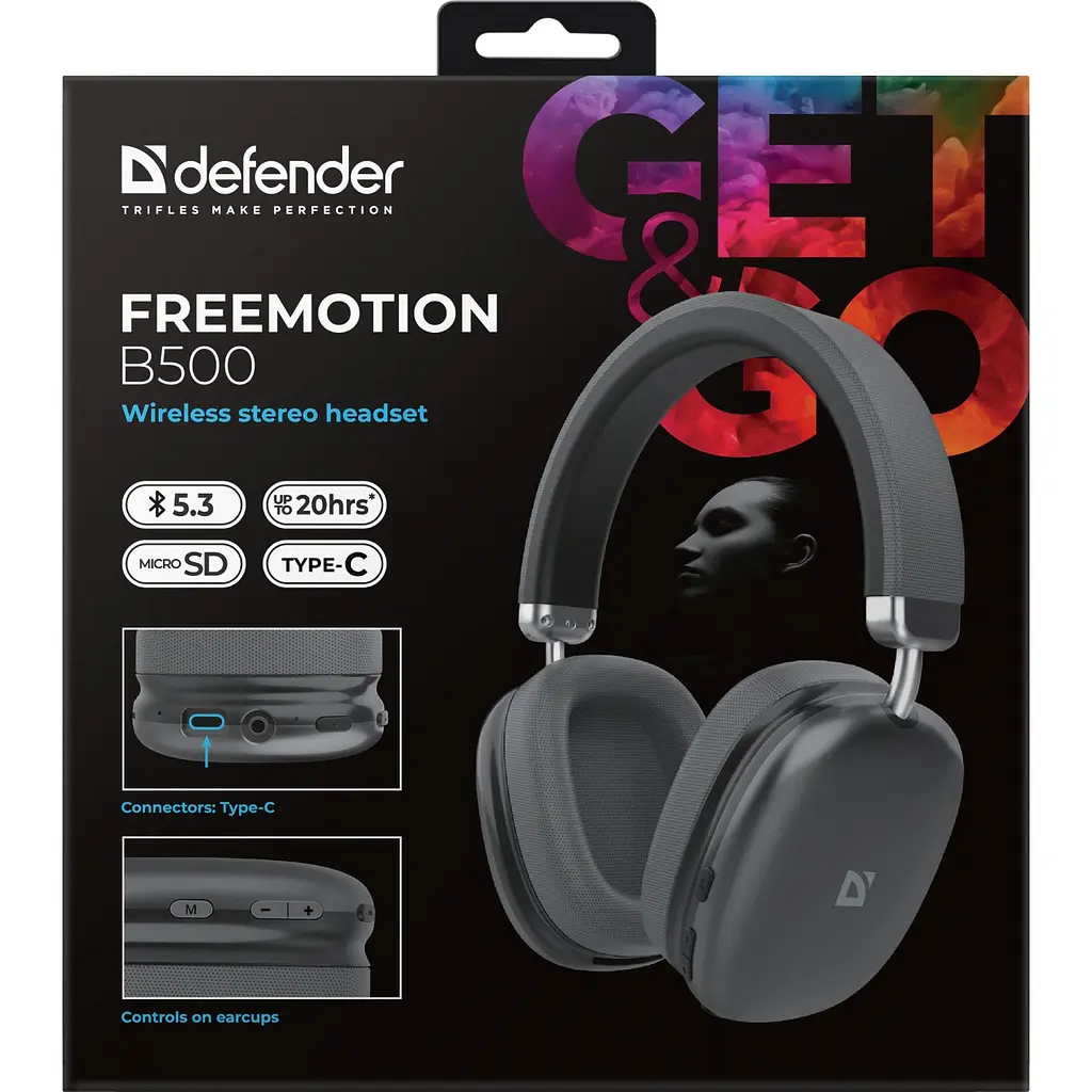 Гарнітура Defender FreeMotion B500 Bluetooth, Сіра - фото 7