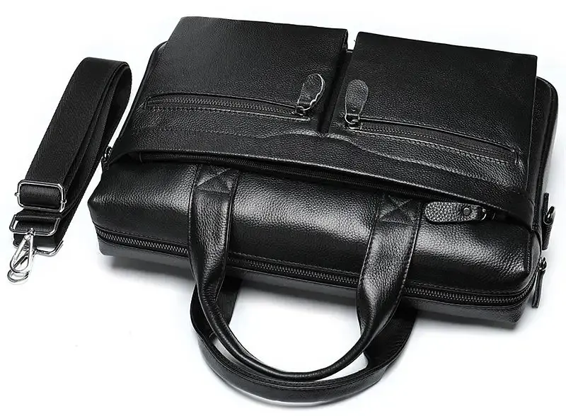 Чоловіча сумка для ноутбука й документів чорна SK N76955 Tiding Bag - фото 7