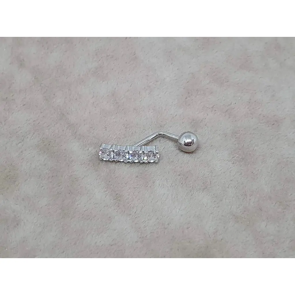 Срібна сережка для пірсингу пупка Umax. 7027U - фото 2