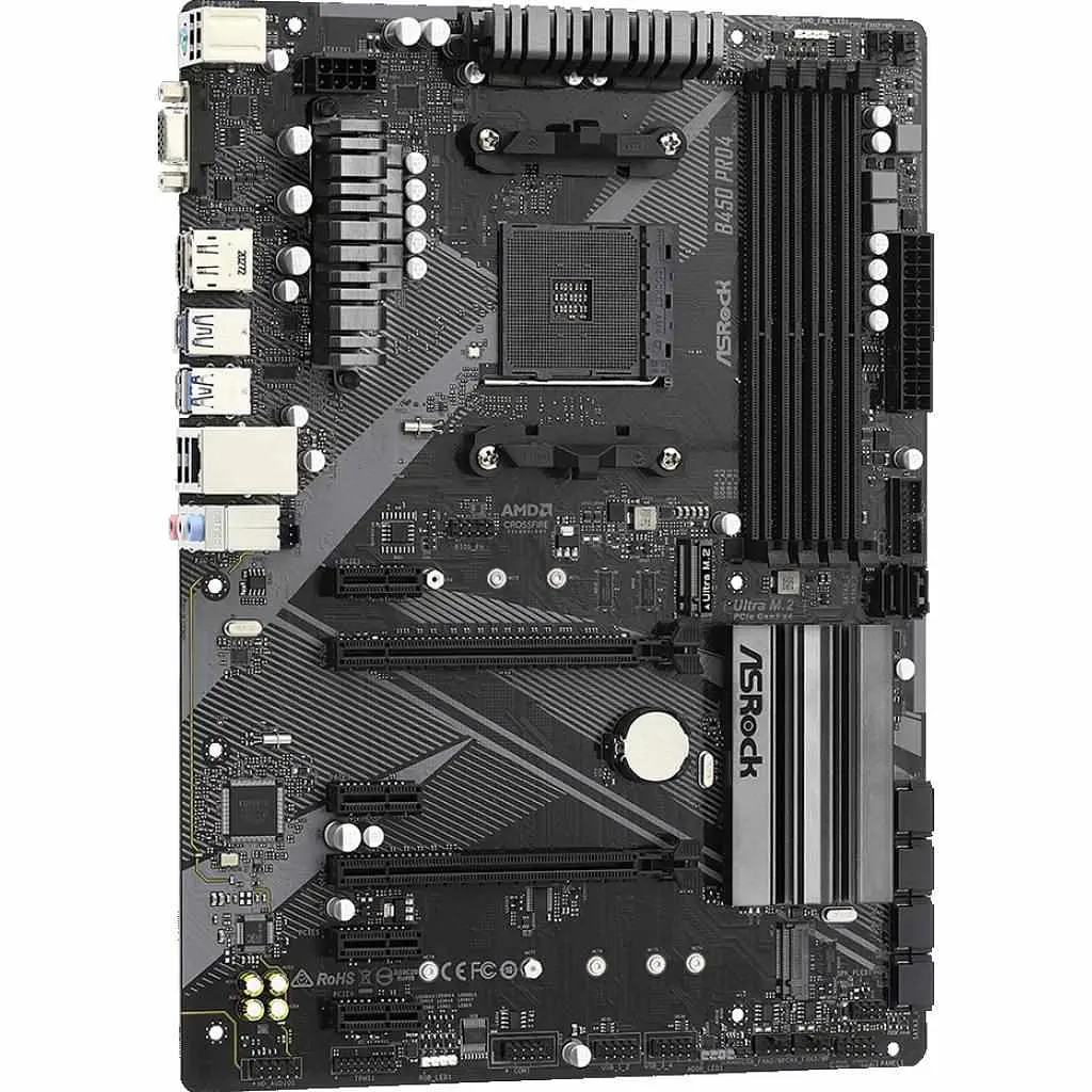 Материнська плата AsRock B450 Pro4 R2.0 (B450 Pro4 R2.0) (Socket AM4, AMD B450, Micro-ATX) - фото 3
