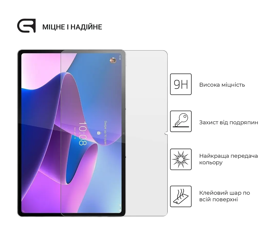 Захисне скло для планшета Lenovo Tab P12 Pro TB-Q706F, Glass.CR, загартоване скло 9H, 2.5D, повне проклеювання, з олеофобним покриттям, проста установка та сумісність з чохлами всіх типів (Case friendly), ArmorStandart (ARM61448) - фото 2