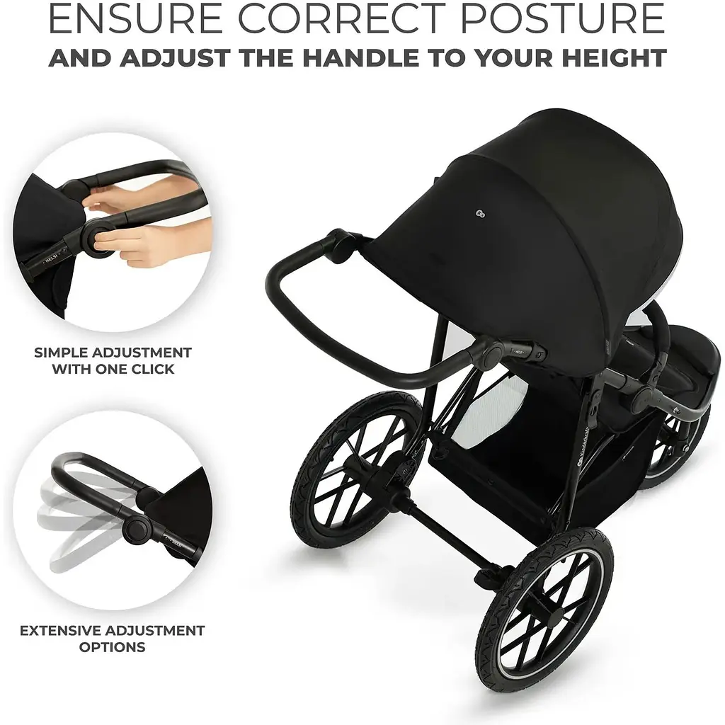 Прогулянкова коляска Kinderkraft Helsi Deep Black чорна (00-00305203) - фото 14