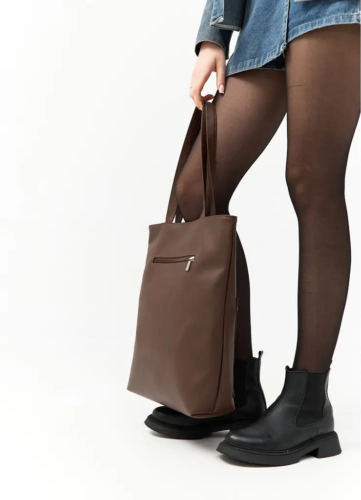 Жіноча сумка Sambag Largo шоколадна 41 х 30 х 10 см (93220020) - фото 4