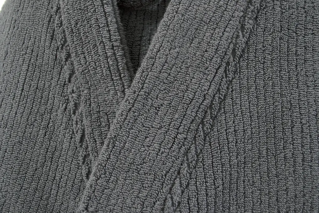 Халат-кимоно unisex Lotus Home - Bold Microcotton antrasit махровый M - фото 9