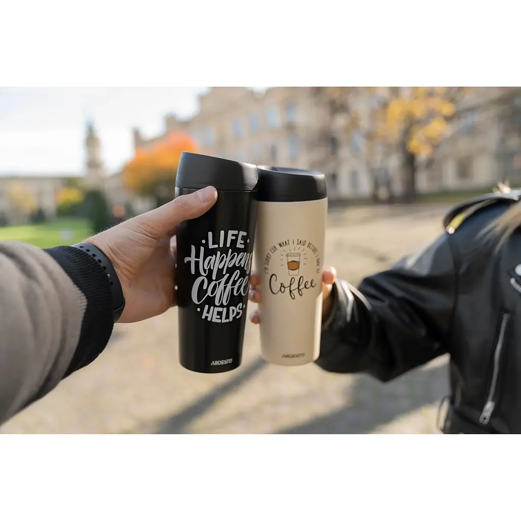 Термокухоль Ardest Coffee Time 450 мл нержавіюча сталь бежевий - фото 3