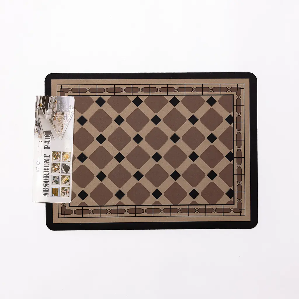 Диатомовый коврик на кухню для сушки посуды 30×40 (см) моющийся влагопоглощающий коврик на столешницу для посуды Коричневый Yiwu HP-42-19 - фото 3