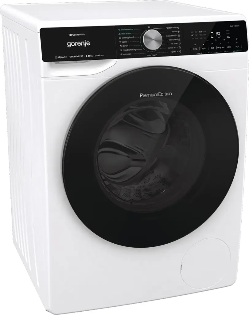 Пральна машина Gorenje фронтальна 10 кг 1400 A+++ 60 см дисплей інвертор пара Wi-Fi підсвітка барабану білий - фото 3