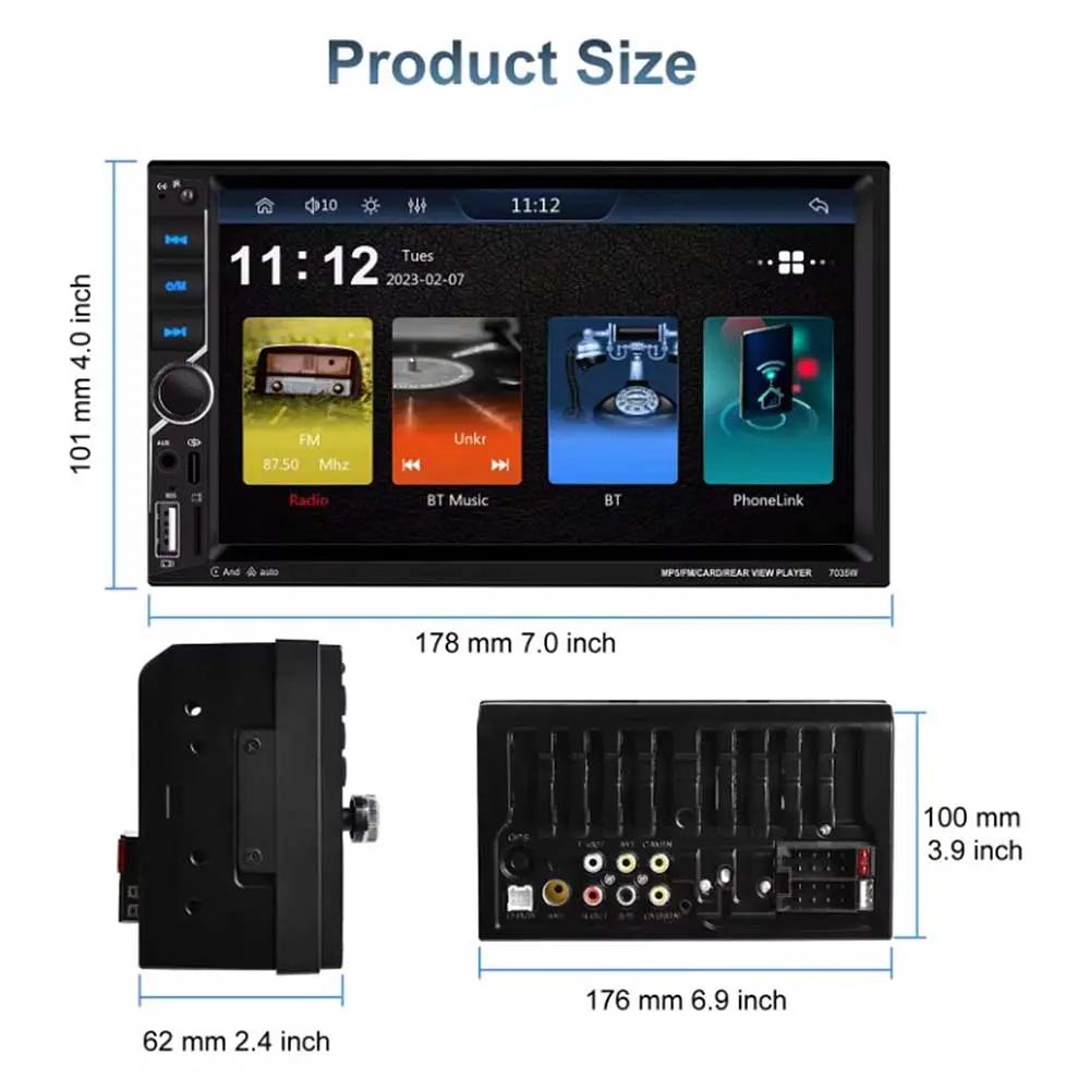 Автомагнитола 7inch MP5 с поддержкой Bluetooth и камерой заднего вида XPRO SRC-7035W (43842-7035W_1289) - фото 14