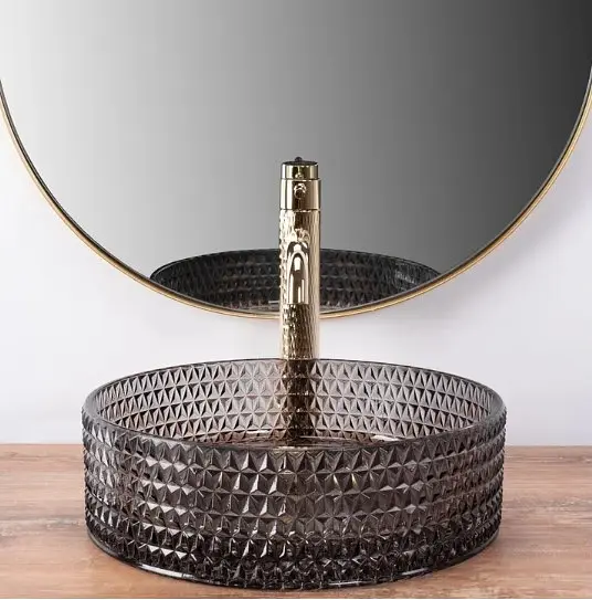 Умивальник Rea Cristal 35,5x35,5 black (REA-U9671), Структурна - фото 3
