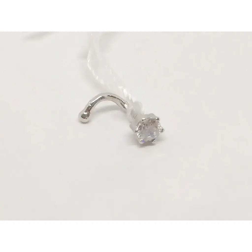 Золотая серьга-пирсинг Favoritum в нос с фианитом. 311141_Б - фото 2