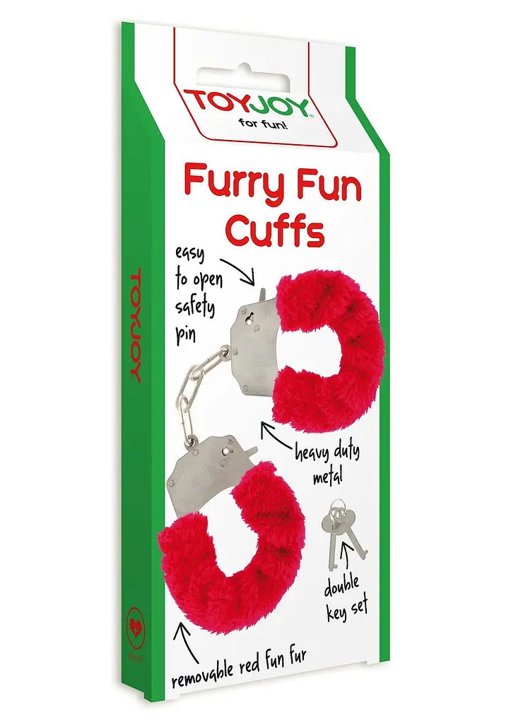 Наручники ToyJoy Furry Fun Cuffs (червоний) - фото 5