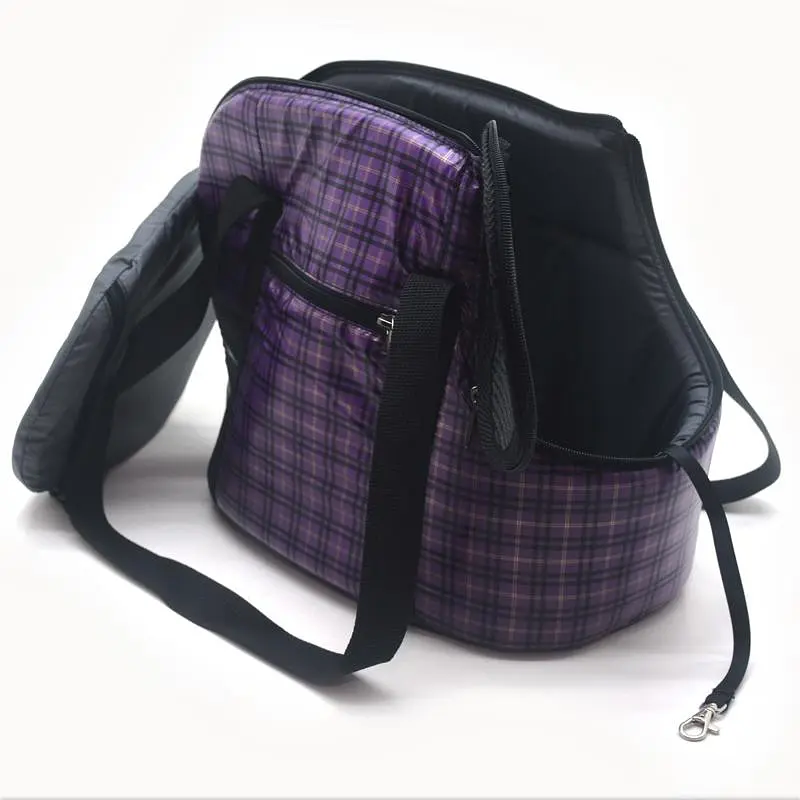 Сумка переноска Zoo-hunt Клітка для котів та малих порід собак фіолетова №1 22х42х31 см - фото 4