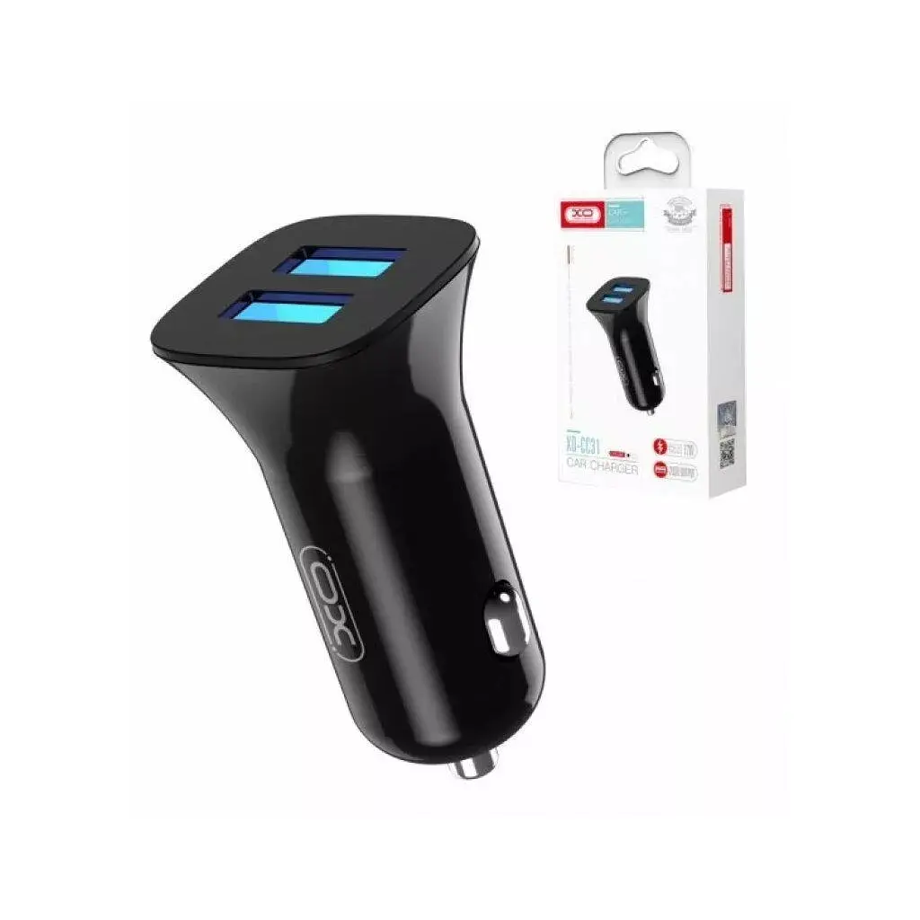 Зарядний пристрій XO CC31 2.4 А / 2xUSB чорний (XO-СC31-BK)