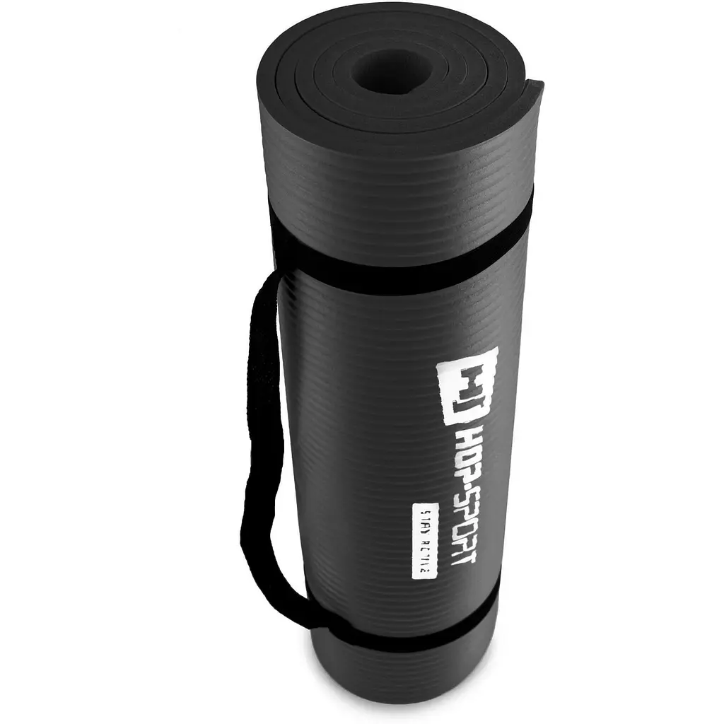 Мат для фітнесу та йоги Hop-Sport HS-N010GM 1см чорний - фото 2
