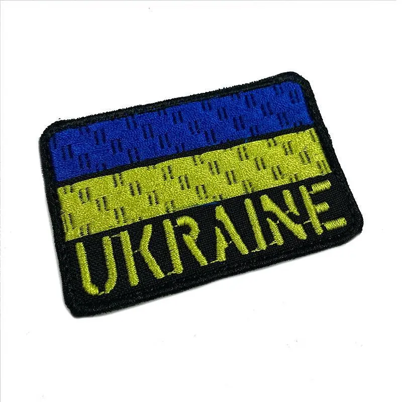 Шеврон на липучках UKRAINE ВСУ нарукавный 7×4,5 см полиэстер - фото 2